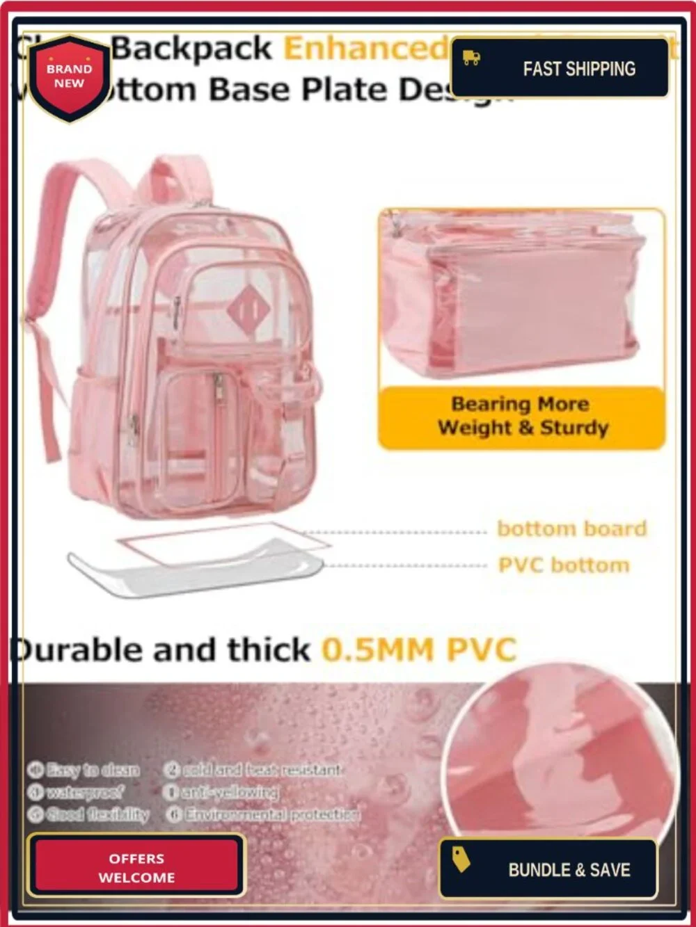 N/A clear backpack